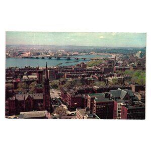 Vintage Boston Postcard John Hancock Building West Boston Bridge City Cambridge